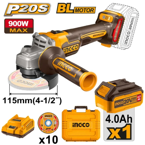 صاروخ قطعية انكو 4.5 بوصة 900 وات، مع بطارية وشاحن