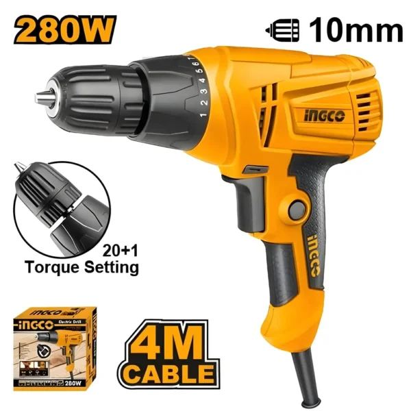 شنيور كهربائي انكو 280 وات، 10 مم