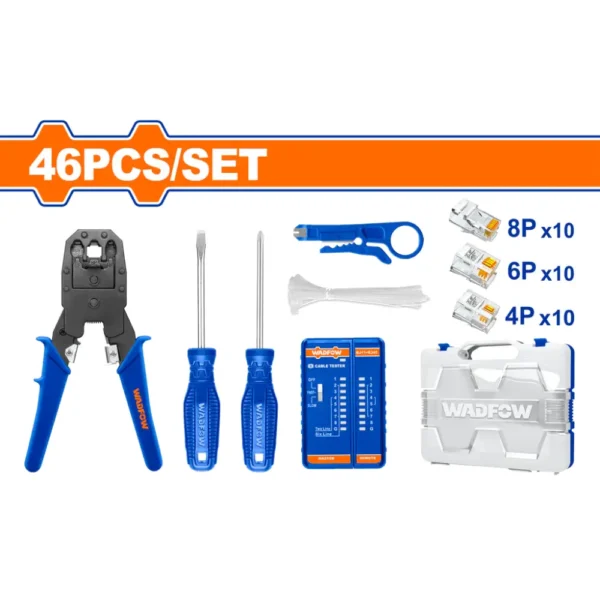 طقم اراجة نت 46 قطعة وادفو مع جهاز اختبار