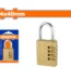 قفل رقمي نحاس وادفو 4 أرقام، 4×40 مم