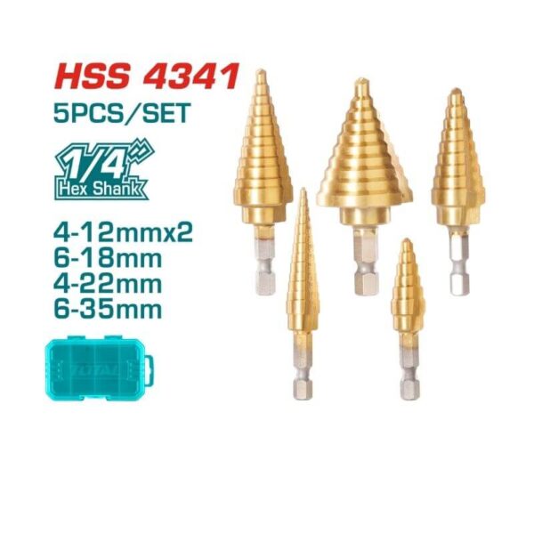 طقم بنط هرمي توتال TACSD2051 ، مدرجة 6 قطع