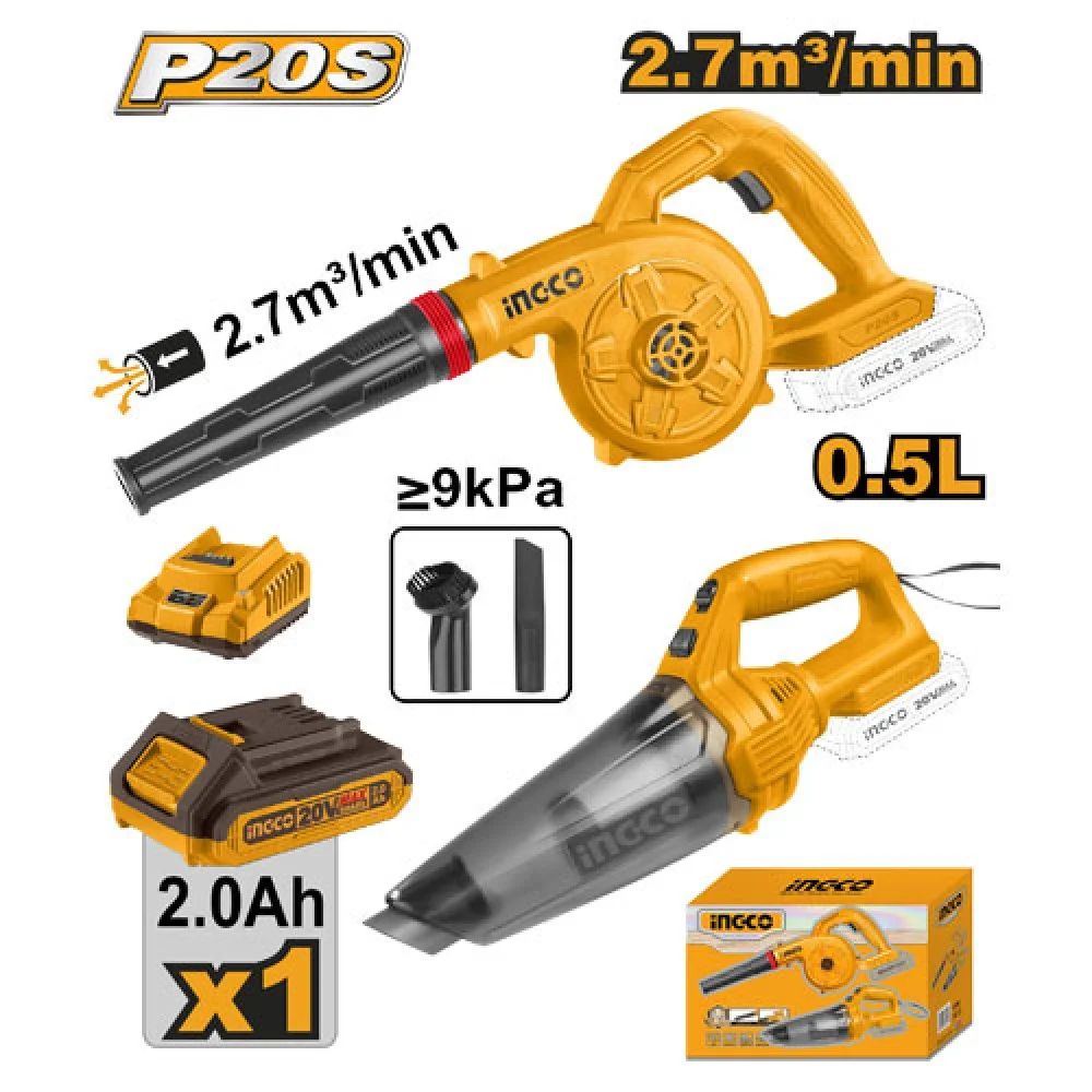 COSLI240998-1000x1000.jpg.webp بلاور هواء انكو COSLI240998 ، (20 فولت) + مكنسة بطارية 20 فولت + 1 بطارية 1 شاحن - الصورة 1