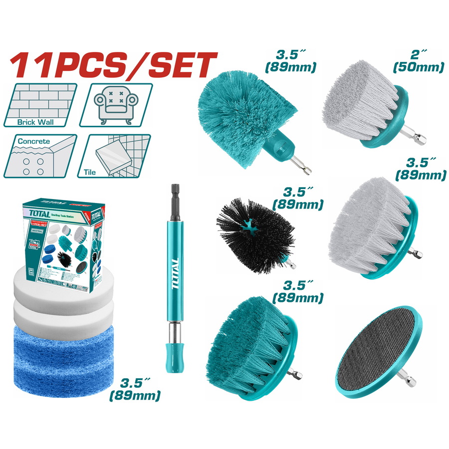 TACB1101.jpg طقم فرش تلميع توتال TACB1101، (11 قطعة) - الصورة 1