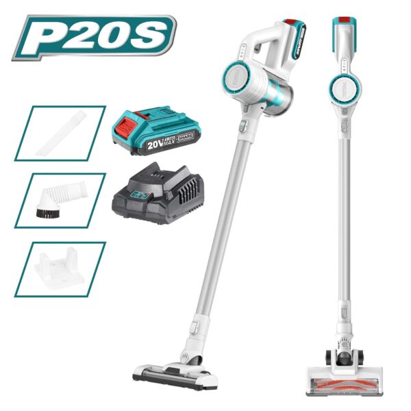 مكنسة توتال TVLI2006 ، بطاريه مع بطاريه 2 امبير وشاحن ( دراع طويل )