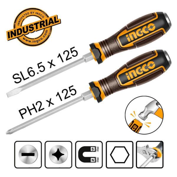 طقم مفك دقاق كاوتش انكو HGTST0208، (2) قطعة، عادة + صليبة