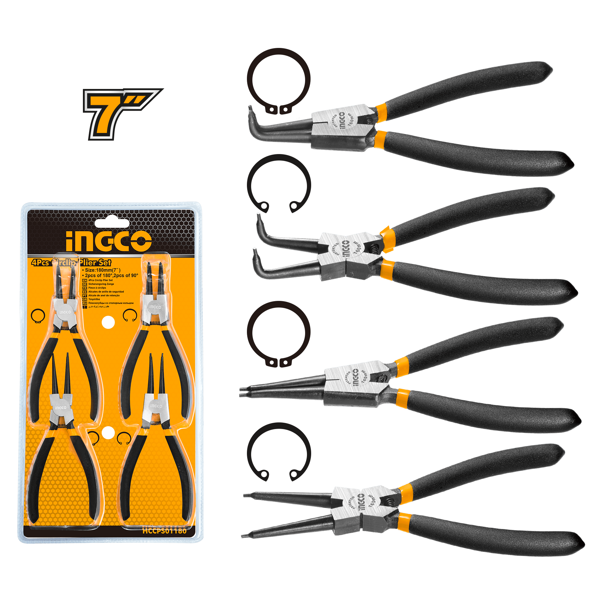 4-Piece-Circlip-Pliers-Set.png طقم بنسه تيل انكو HCCPS01180 ، (7 بوصة) 4 قطع - الصورة 1