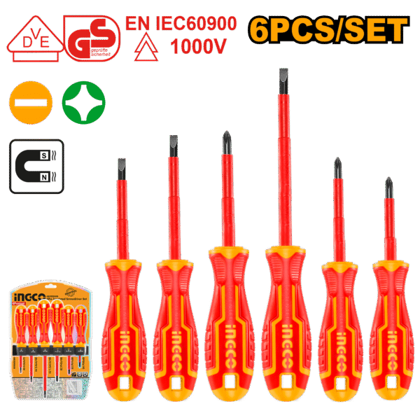 طقم مفك عازل انكو HKISD0608، (6) قطع، (1000) فولت