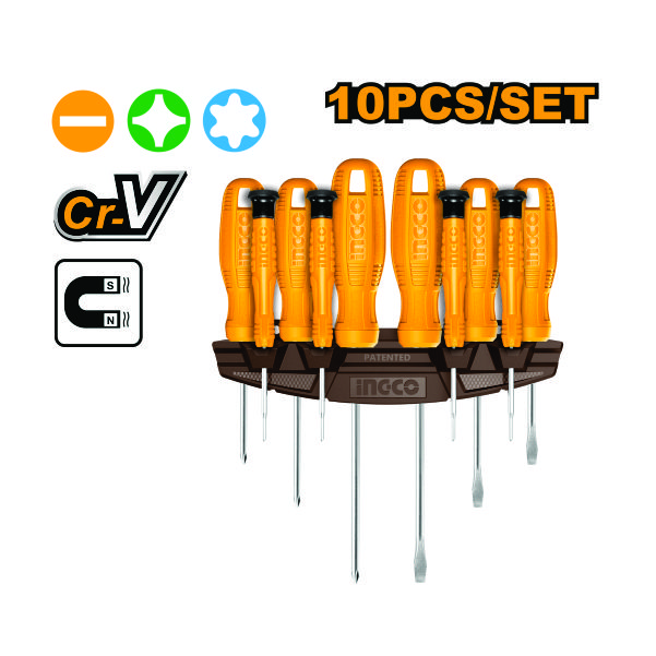 طقم مفك انكو HKSD1058، (10) قطع يد عزم، متعدد