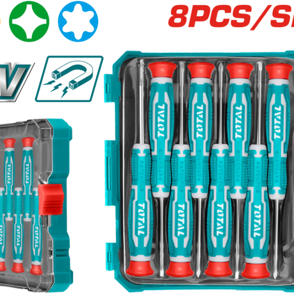 طقم مفك الكترونيات روزتة توتال THT250826، (8) قطع