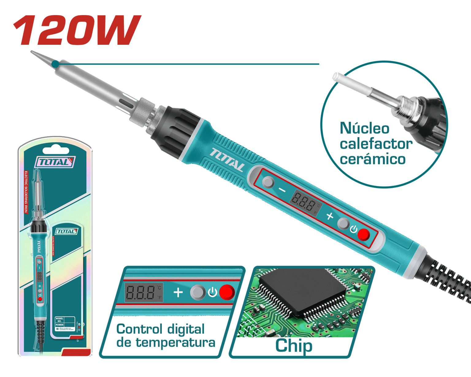 IMG_8799.png كاوية قصدير توتال TET01610 ، (120 وات) بزر - Image 1