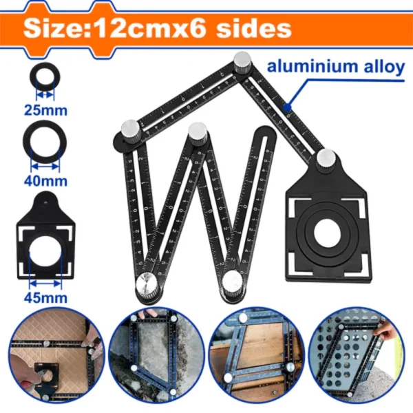 مسطرة علام مفصلية وادفو 12 سم، 6 جوانب